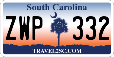 SC license plate ZWP332