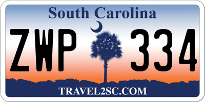 SC license plate ZWP334