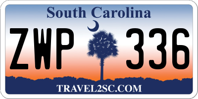 SC license plate ZWP336