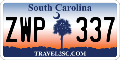 SC license plate ZWP337