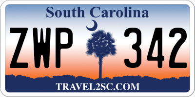 SC license plate ZWP342