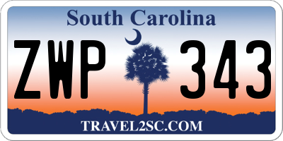 SC license plate ZWP343
