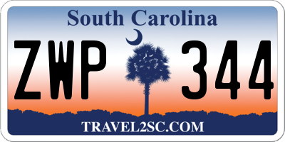 SC license plate ZWP344
