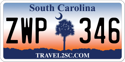 SC license plate ZWP346