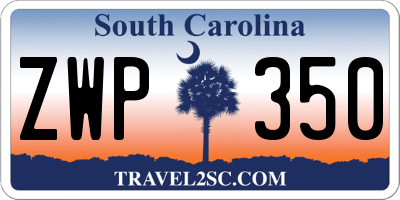 SC license plate ZWP350