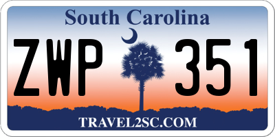 SC license plate ZWP351