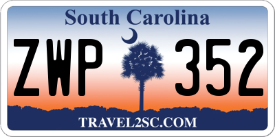 SC license plate ZWP352
