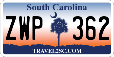 SC license plate ZWP362