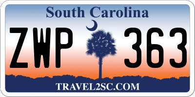 SC license plate ZWP363