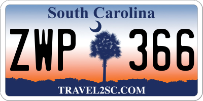 SC license plate ZWP366