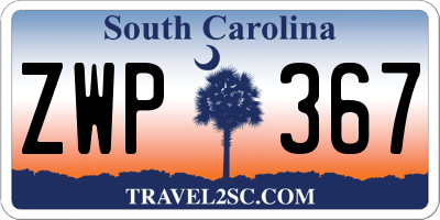SC license plate ZWP367