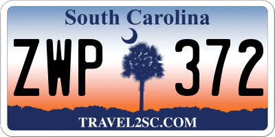 SC license plate ZWP372