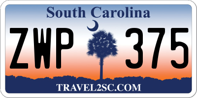 SC license plate ZWP375