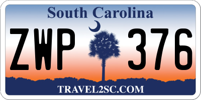SC license plate ZWP376