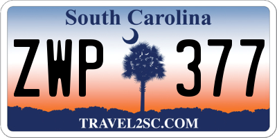 SC license plate ZWP377