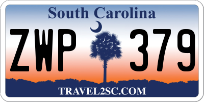 SC license plate ZWP379