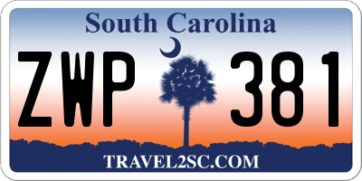 SC license plate ZWP381