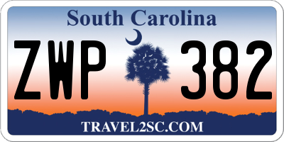 SC license plate ZWP382