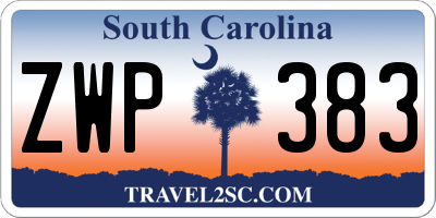 SC license plate ZWP383