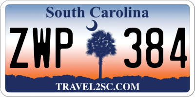 SC license plate ZWP384