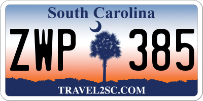 SC license plate ZWP385