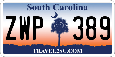 SC license plate ZWP389