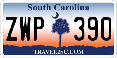 SC license plate ZWP390