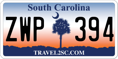 SC license plate ZWP394