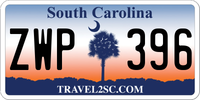 SC license plate ZWP396