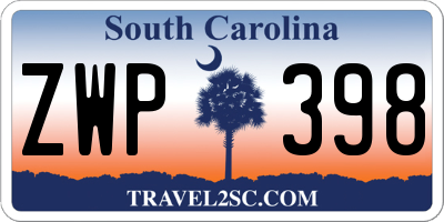 SC license plate ZWP398