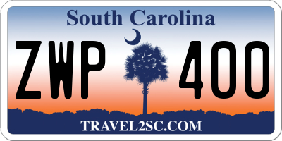 SC license plate ZWP400