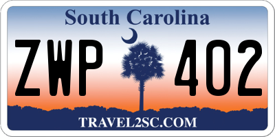 SC license plate ZWP402