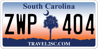 SC license plate ZWP404