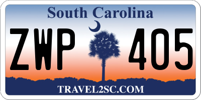SC license plate ZWP405