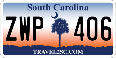 SC license plate ZWP406