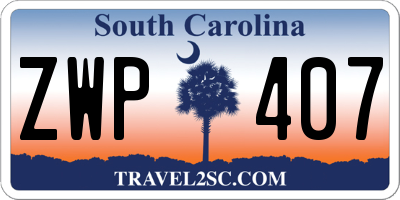 SC license plate ZWP407