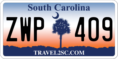 SC license plate ZWP409