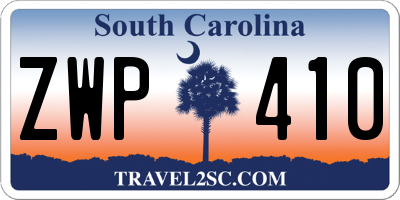 SC license plate ZWP410