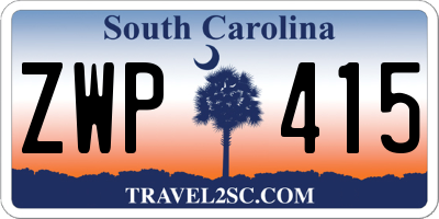 SC license plate ZWP415