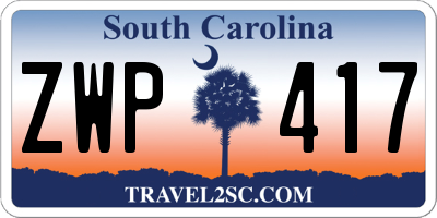 SC license plate ZWP417
