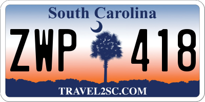 SC license plate ZWP418