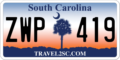 SC license plate ZWP419