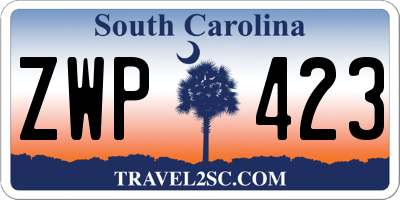 SC license plate ZWP423