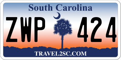 SC license plate ZWP424