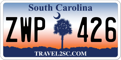 SC license plate ZWP426