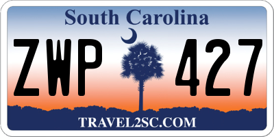 SC license plate ZWP427