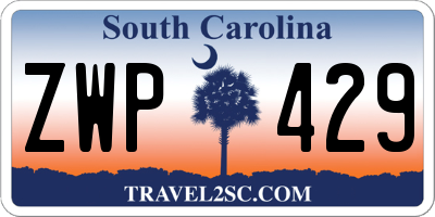 SC license plate ZWP429