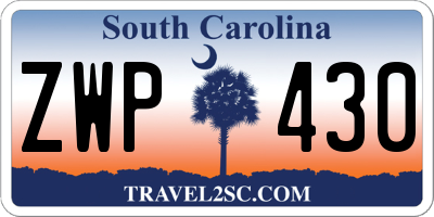 SC license plate ZWP430