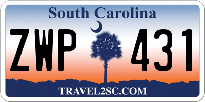 SC license plate ZWP431