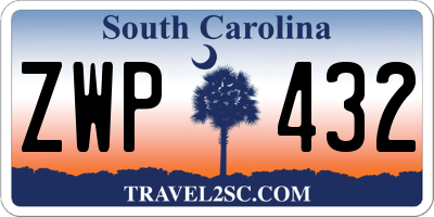 SC license plate ZWP432